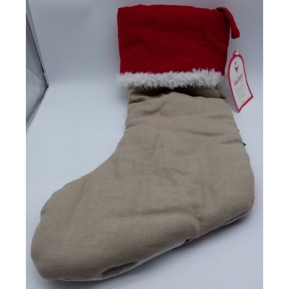 Pottery Barn Kids Kris Woodland Red Car Reindeer Christmas Tree Quilted Stocking - Picture 6 of 11